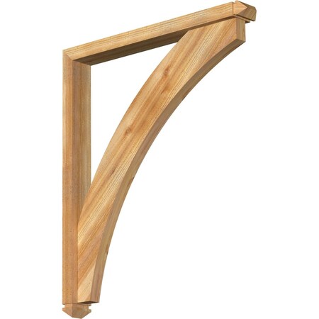 Thorton Arts And Crafts Rough Sawn Bracket W/ Offset Brace, Western Red Cedar, 4W X 34D X 40H